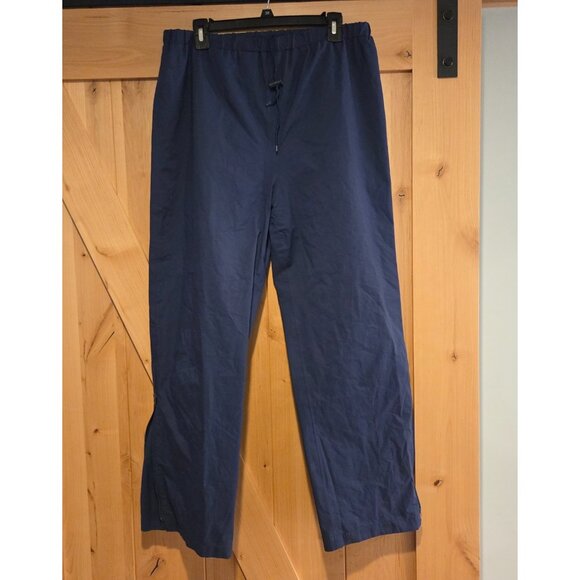 Vtg Eddie Bauer Gore Tex Windbreaker Pants Mens M Blue Drawstring Zip Ankle - Picture 1 of 16